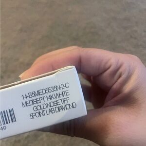 White Gold Nose Piercing Cartridge 5 Point Lab Diamond